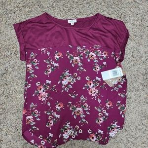 Maroon floral blouse